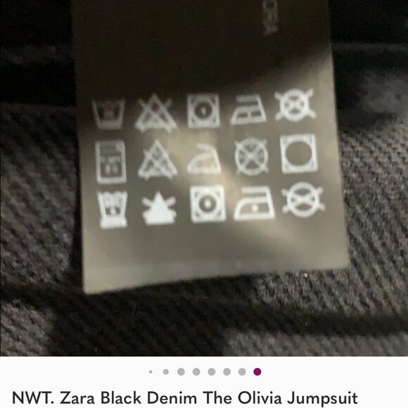 Zara Black Denim Lyocell Cotton Jumpsuit Long Sleeve Utility Boiler Suit Size XS - Picture 9 of 14